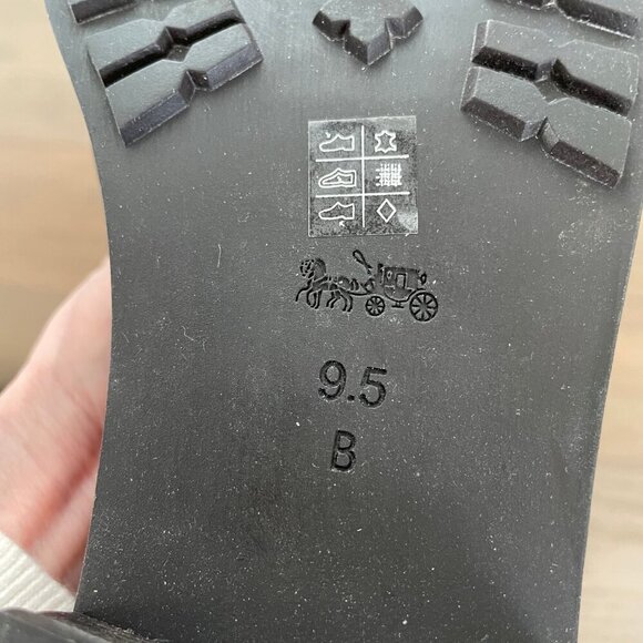 Coach Easton Sleek Knee High Leather Boots w Gold Buckle Hardware Black Sz 9.5 - Picture 12 of 13